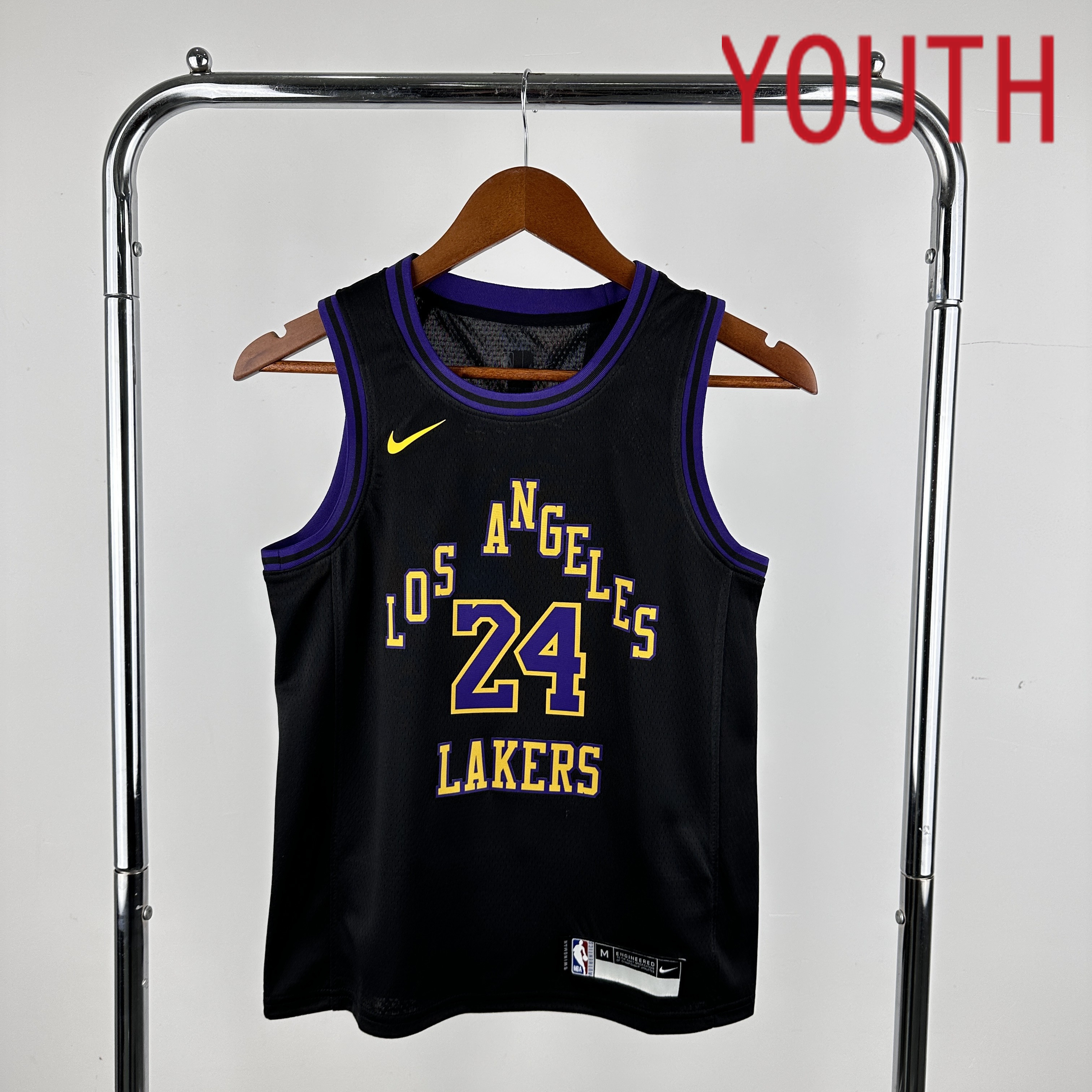 Youth Los Angeles Lakers #24 Bryant Black City Edition Nike 2024 NBA Jersey